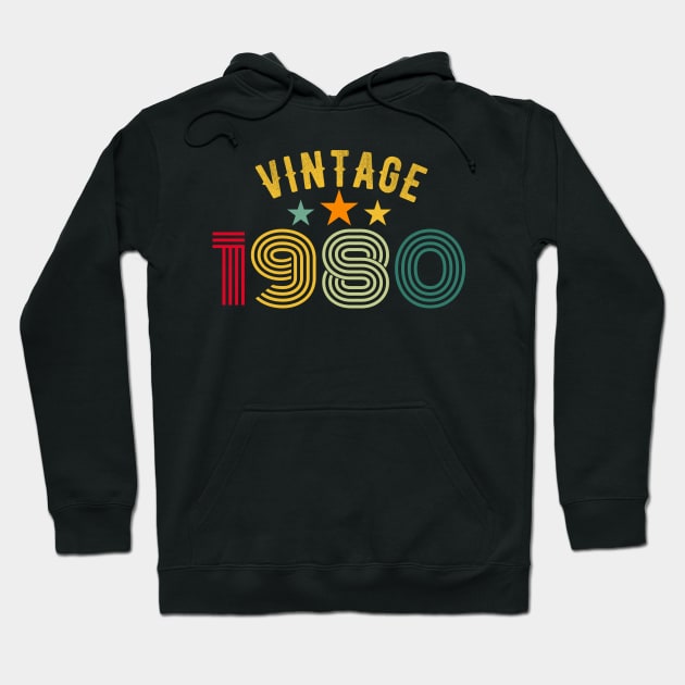 Vintage 1980 Birthday design Hoodie by PlusAdore